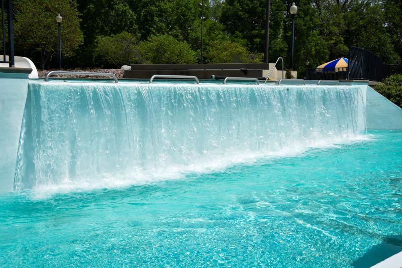 Image of waterfall at swimming pool