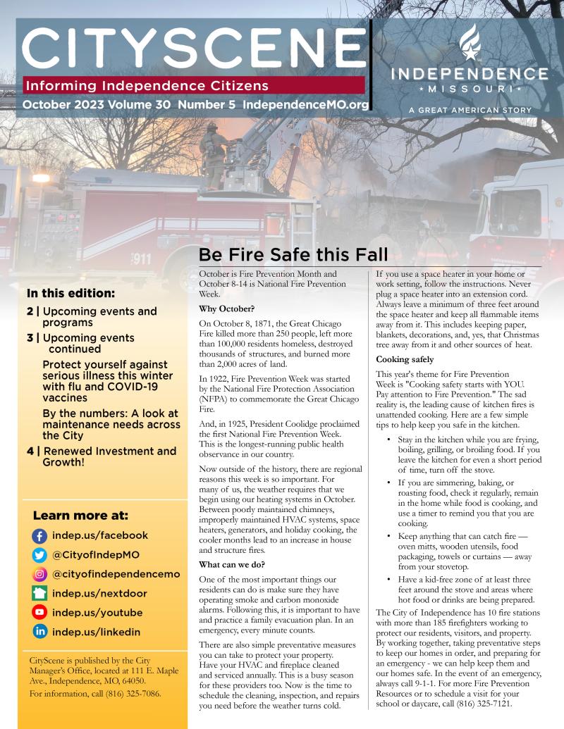 The front page of the CityScene newsletter with a link to read the full 4 page issue. 