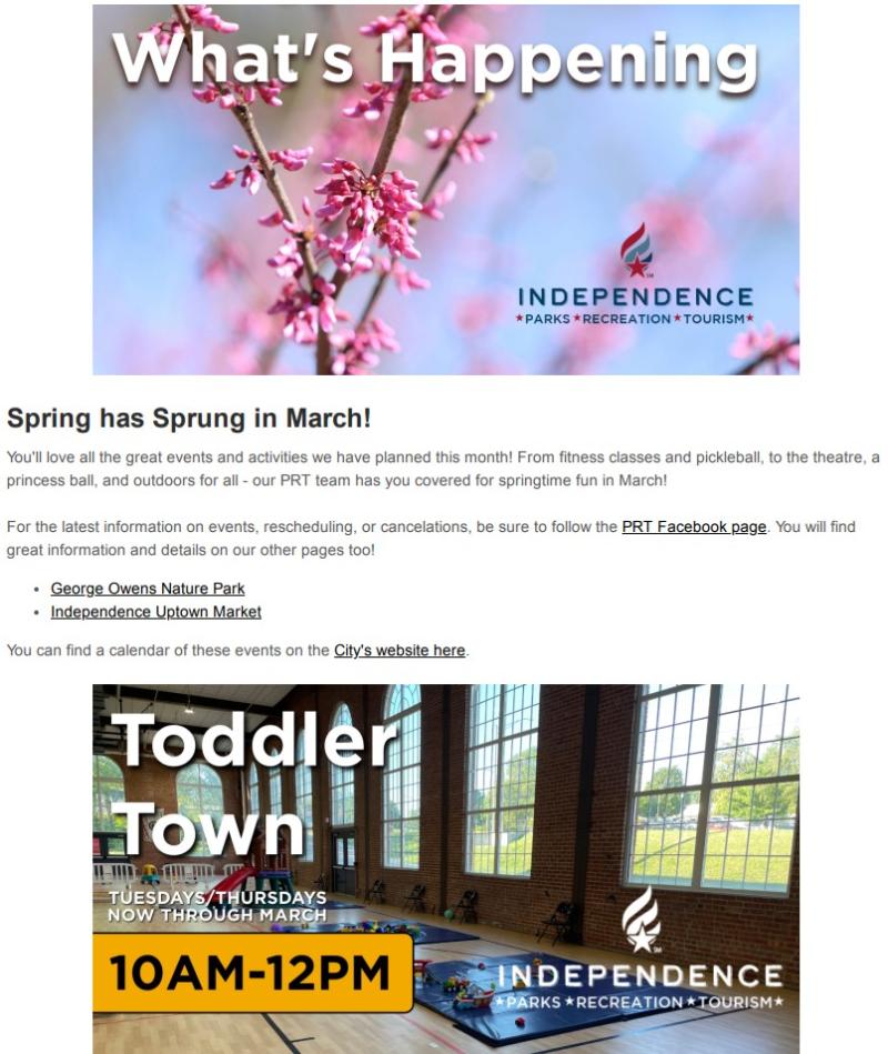 Image of the March PRT newsletter